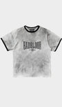 Badblood Curved Logo Dusty Ringer T-Shirt White