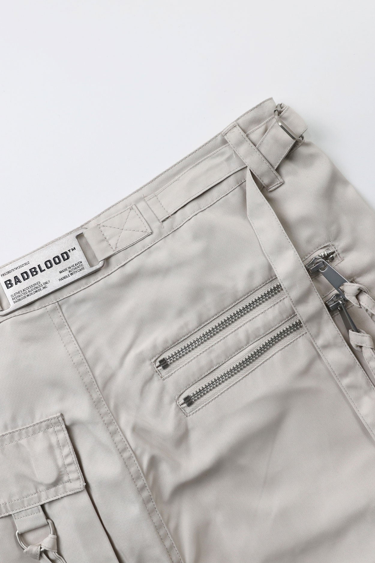 Badblood Multi-strap cargo pants Cream parachute