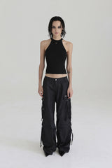 Badblood Multi-strap cargo pants Black parachute