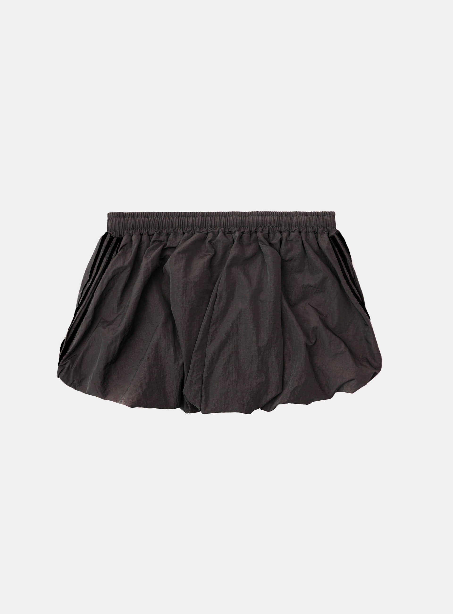 Badblood Dark Billy Nylon Balloon Mini Skirt - Charcoal Brown