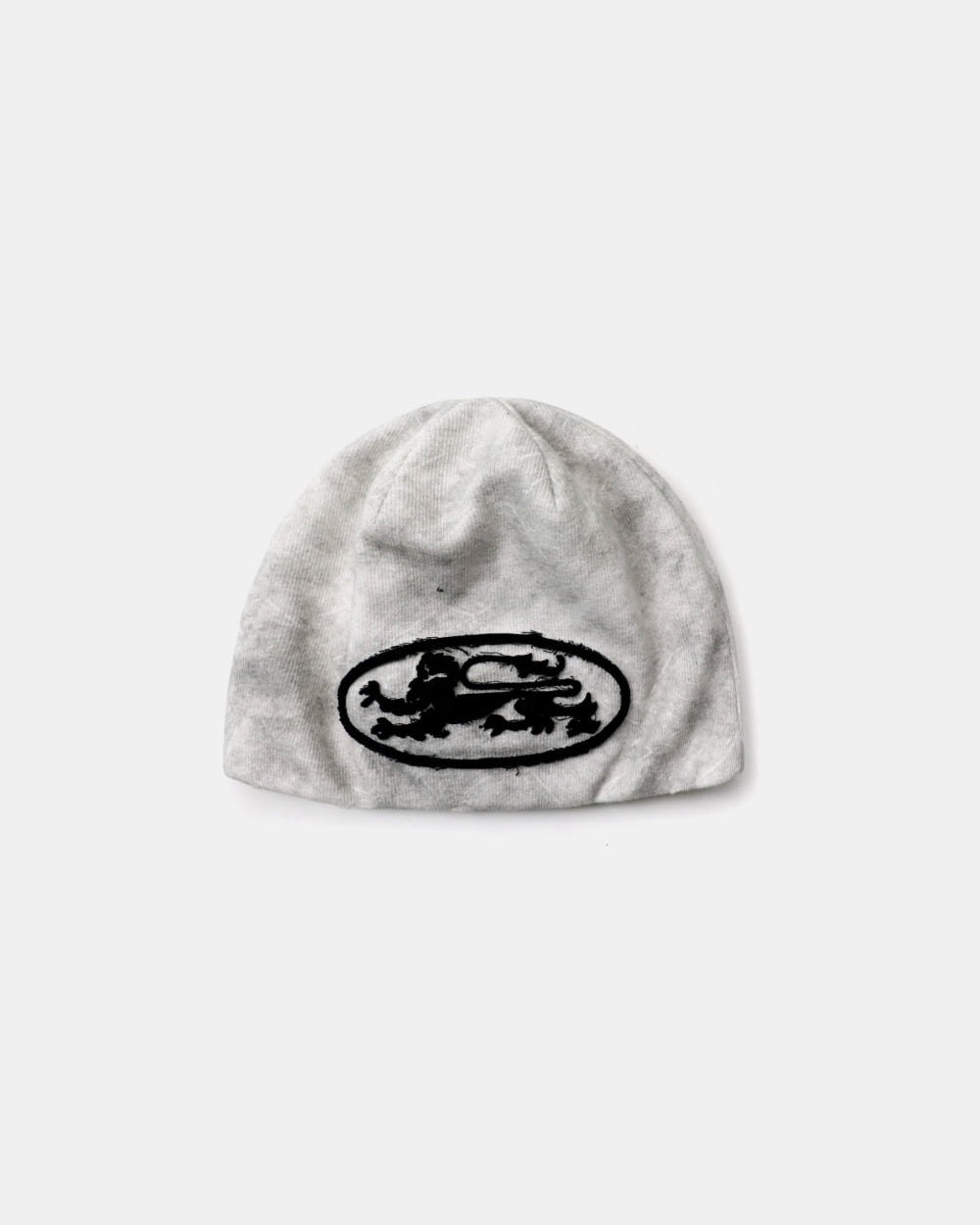 Badblood Lion Patch Beanie Washed White