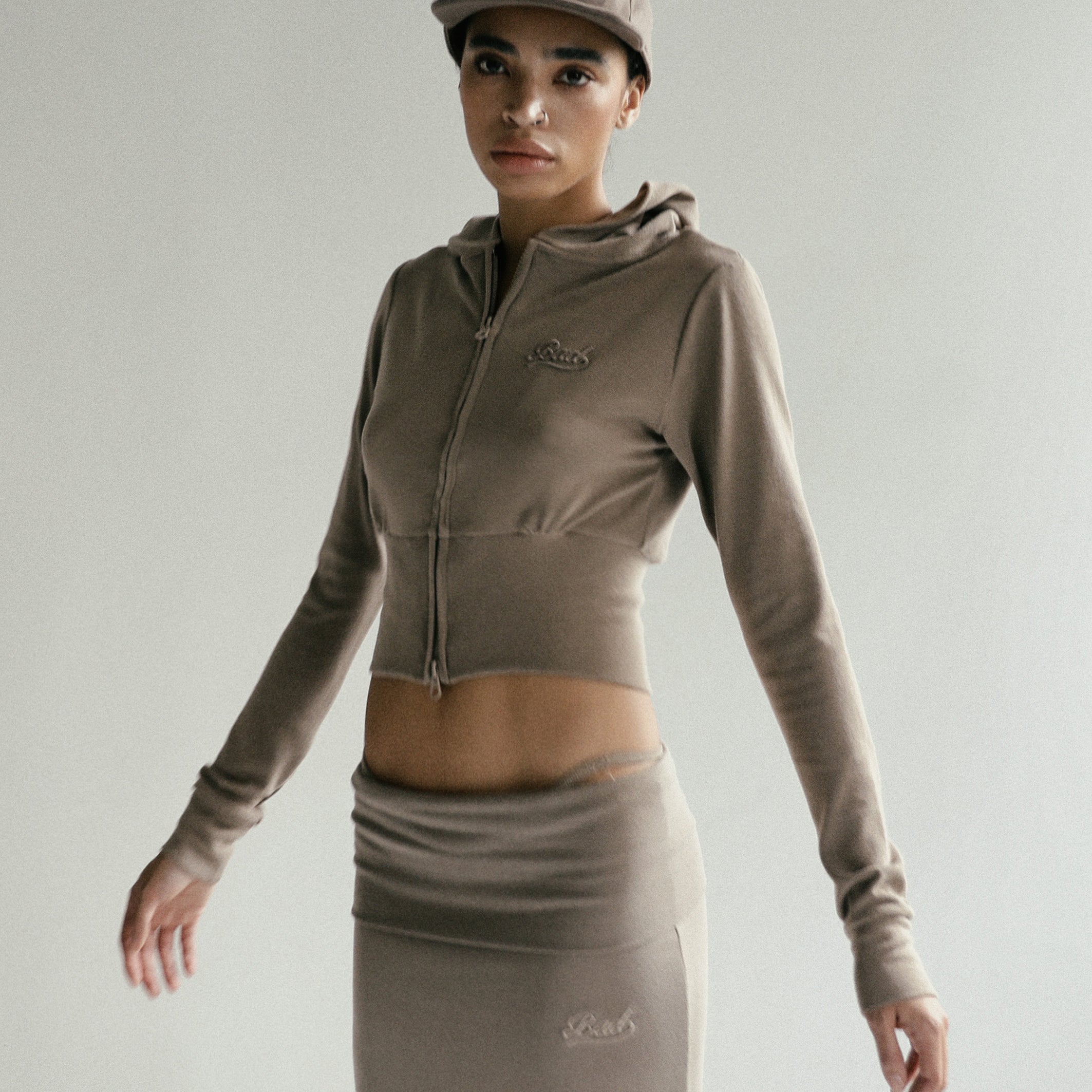 Badblood Beyond Soft Hood Zip-Up Slim Fit - Tobacco
