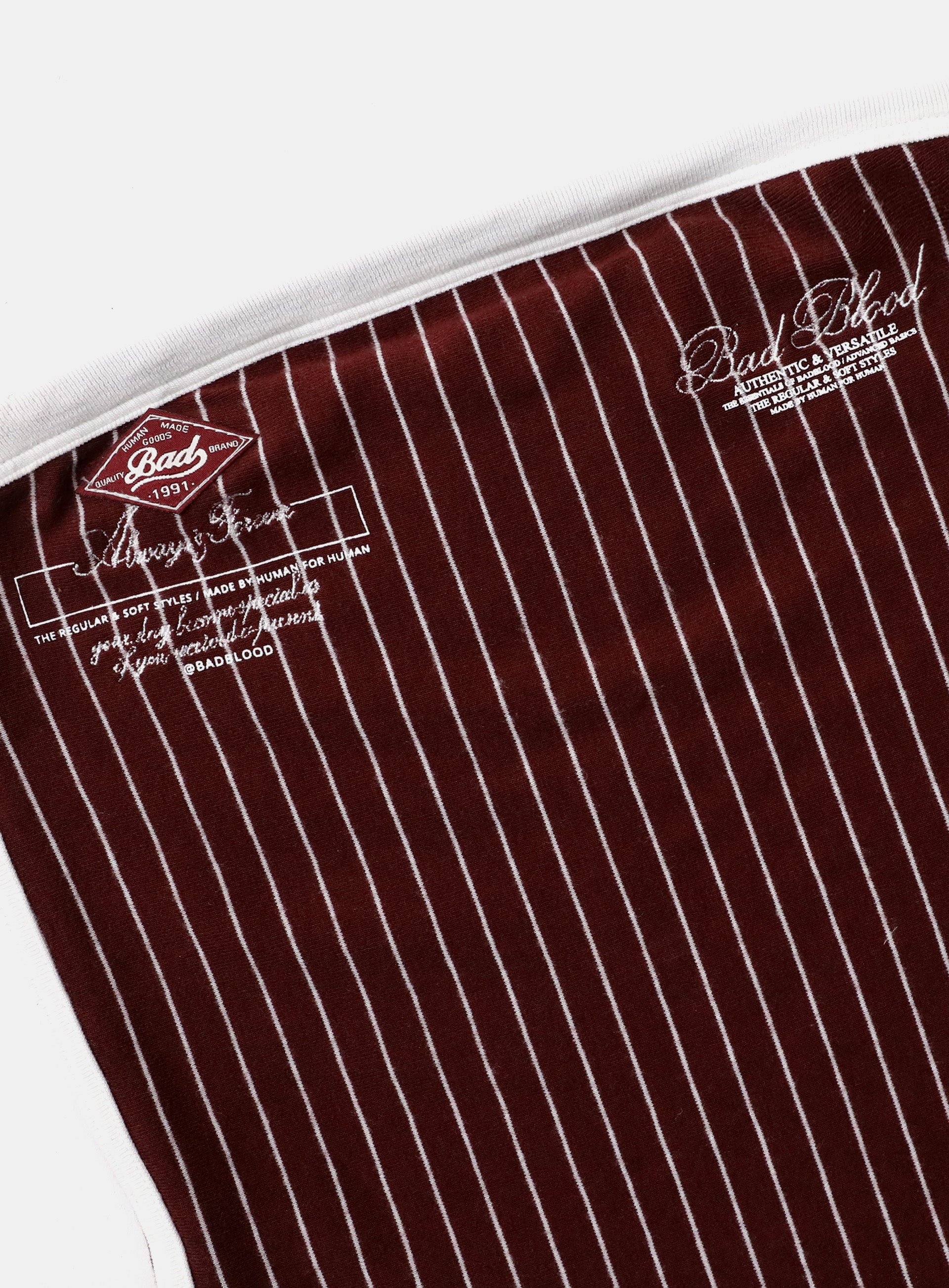 Badblood Classic Logo Stripe Tube Top - Wine