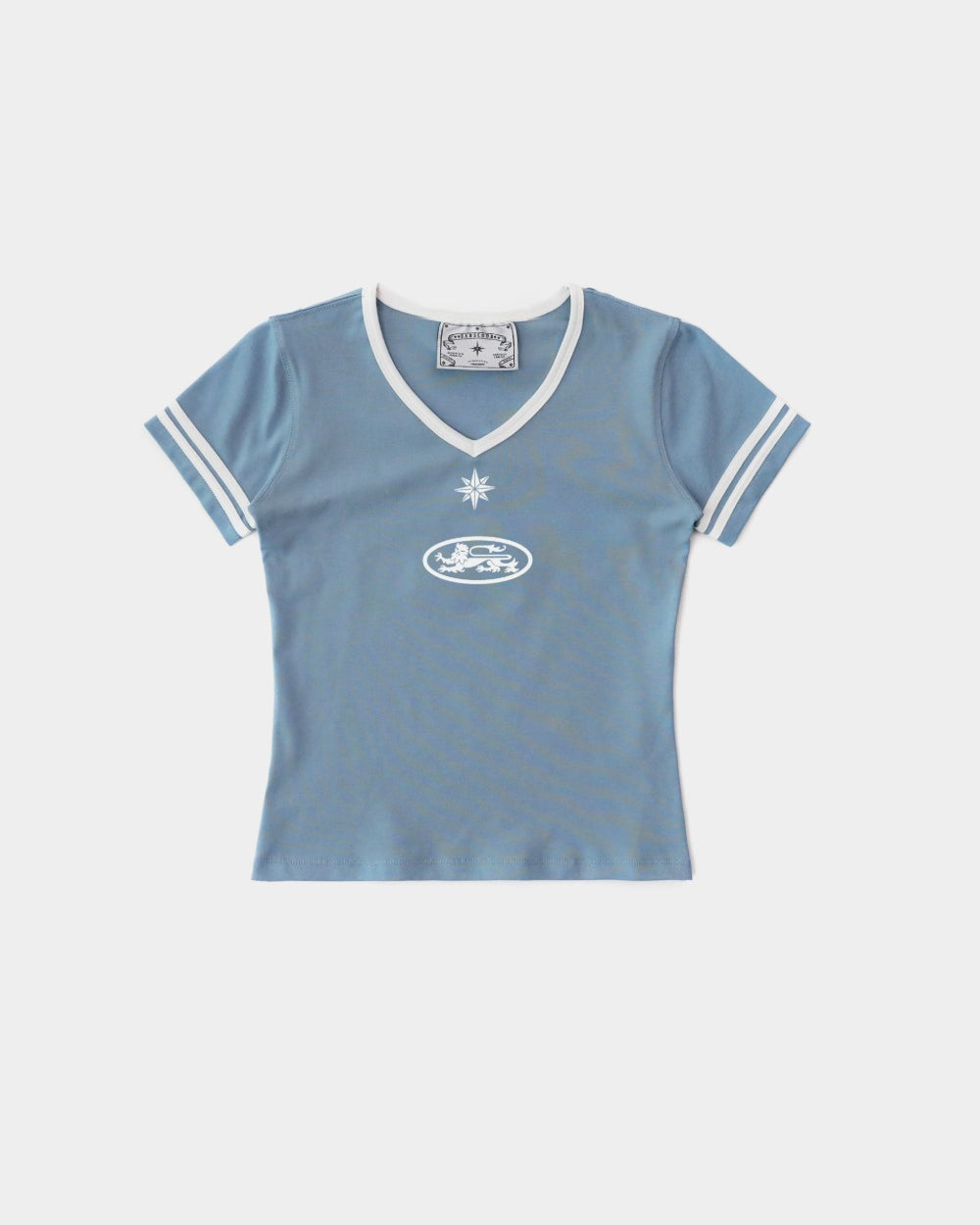 Badblood 91 V-Neck Jersey T-Shirt - Light Blue