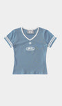 Badblood 91 V-Neck Jersey T-Shirt - Light Blue