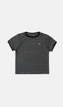 Badblood Tiny Logo Jersey Ringer T-Shirt - Black/Stripe