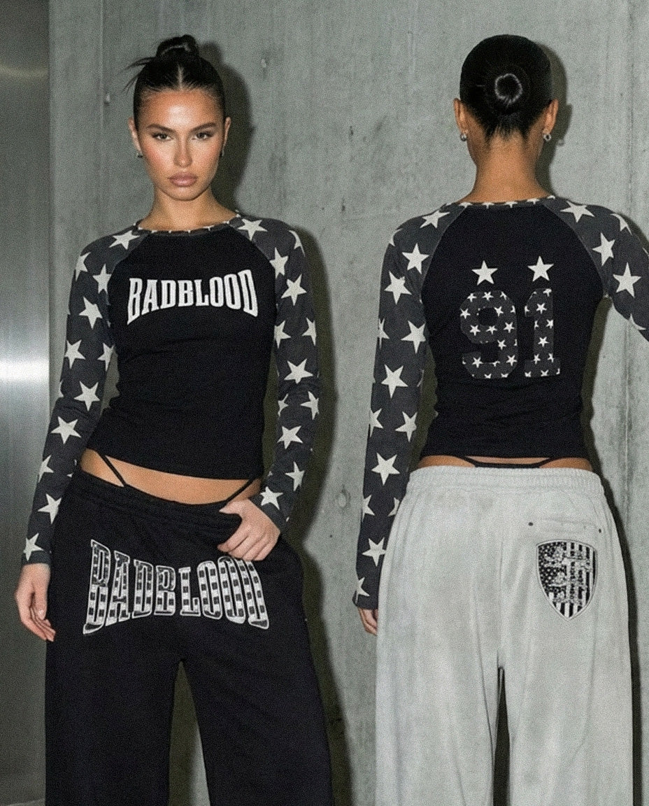 Badblood Shield Old Glory 2-Way Curved Jogger Trousers - Dusty White