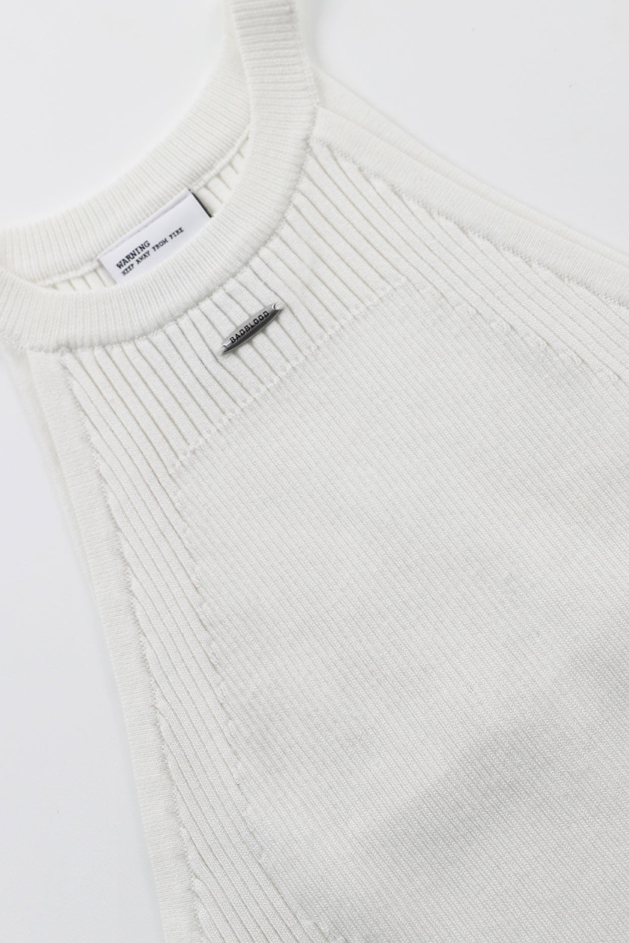 Badblood Halterneck Knit Tank White