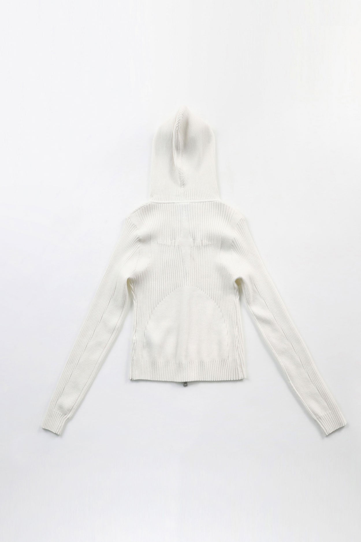 Badblood Knit hooded zip-up White