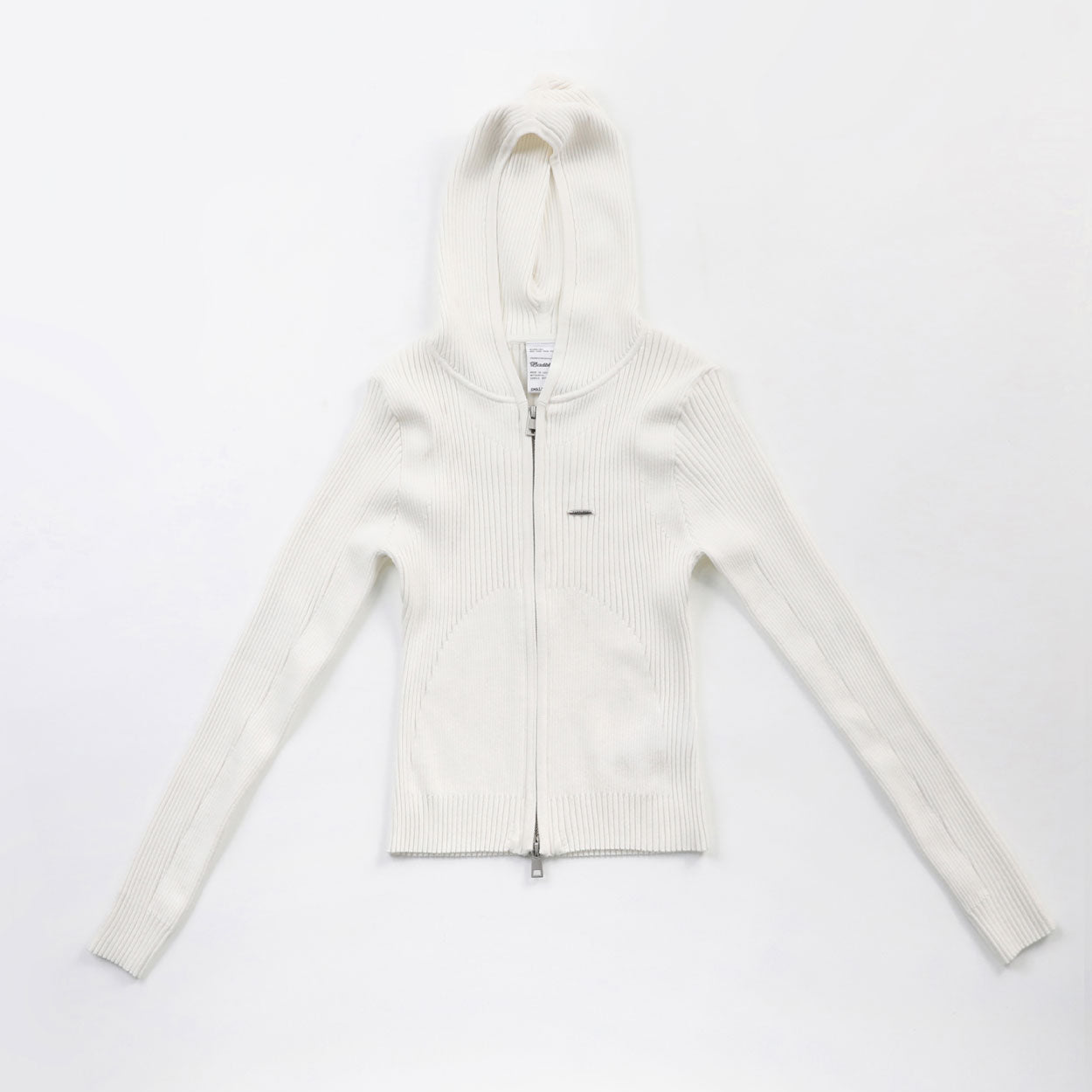 Badblood Knit hooded zip-up White