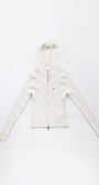 Badblood Knit hooded zip-up White
