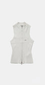 Badblood Mockneck tank knit zip-up White