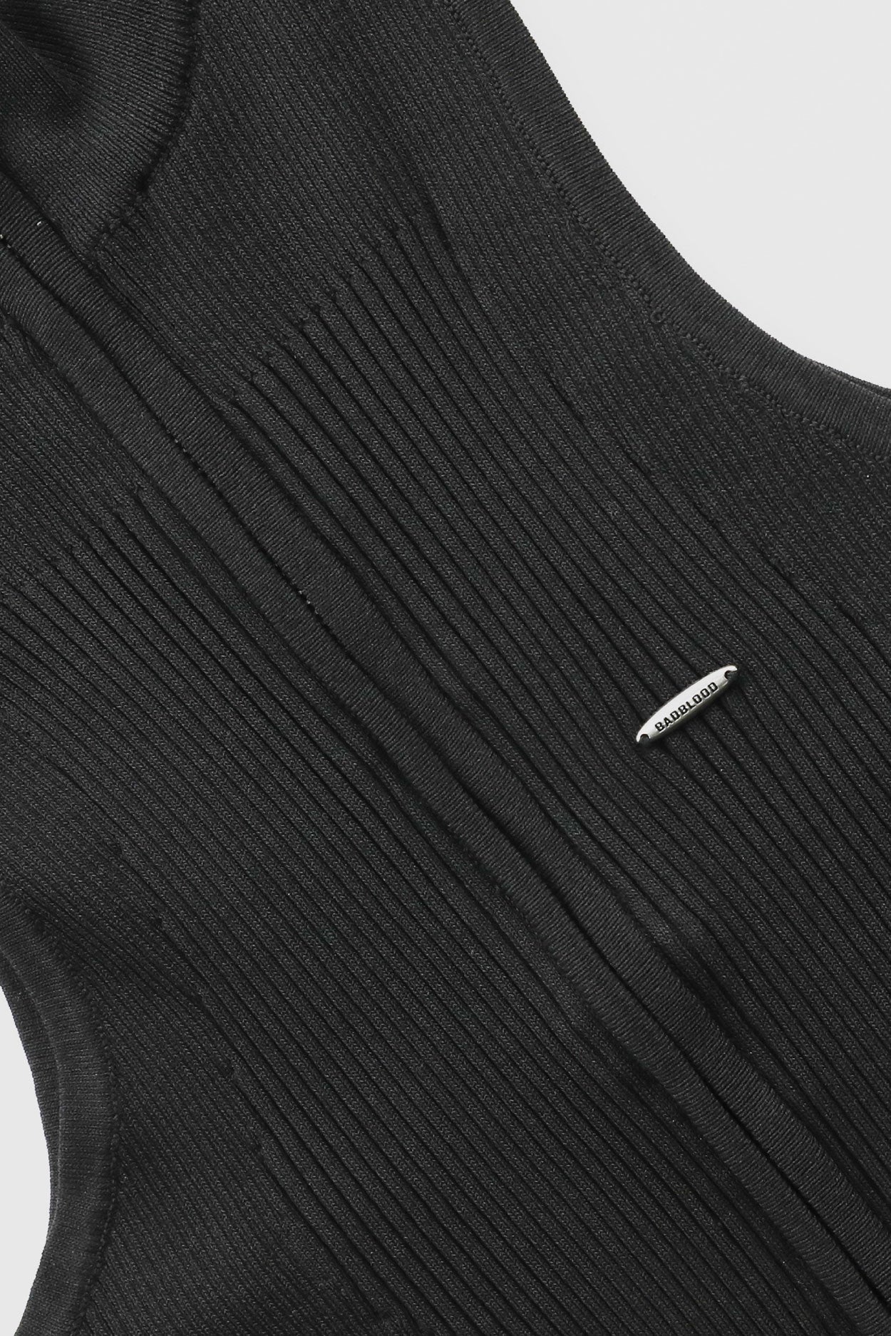 Badblood Mockneck tank knit zip-up Black