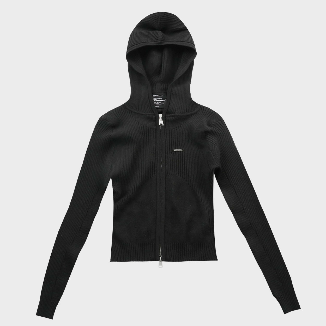Badblood Knit hooded zip-up Black