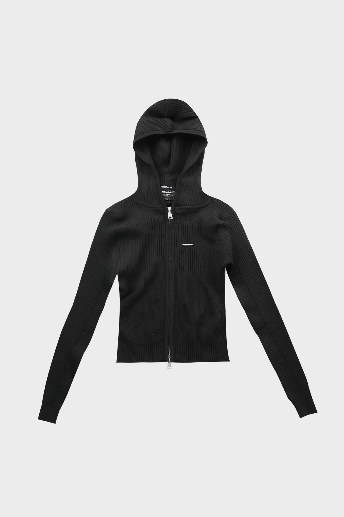 Badblood Knit hooded zip-up Black