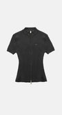 Badblood Mockneck short sleeve knit zip-up Black
