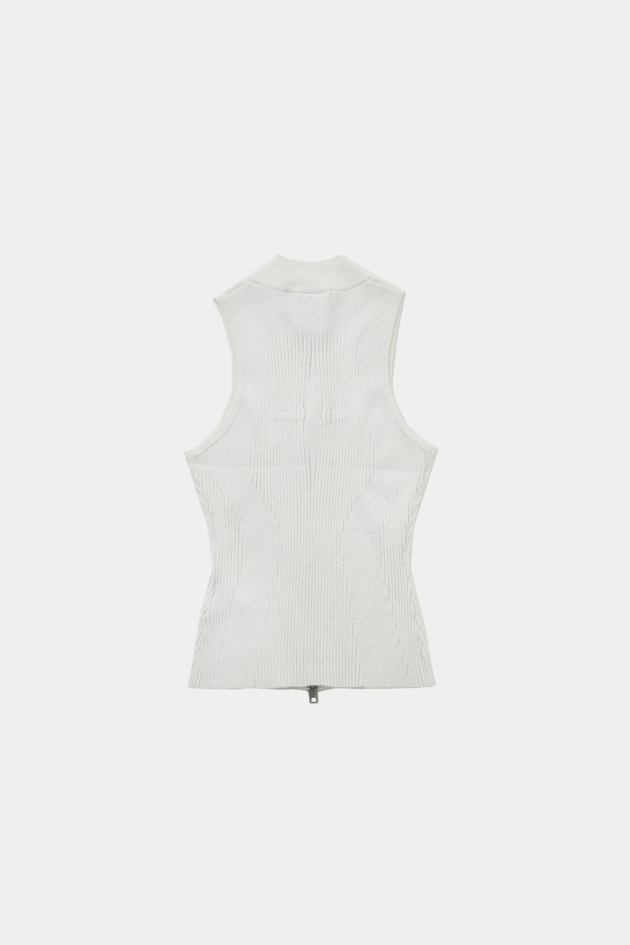 Badblood Mockneck tank knit zip-up White