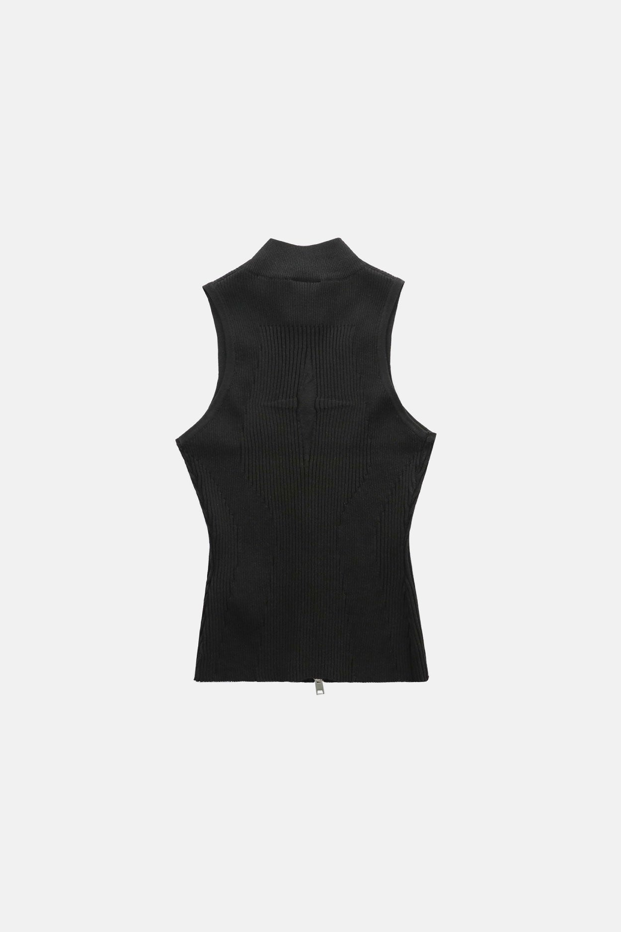 Badblood Mockneck tank knit zip-up Black