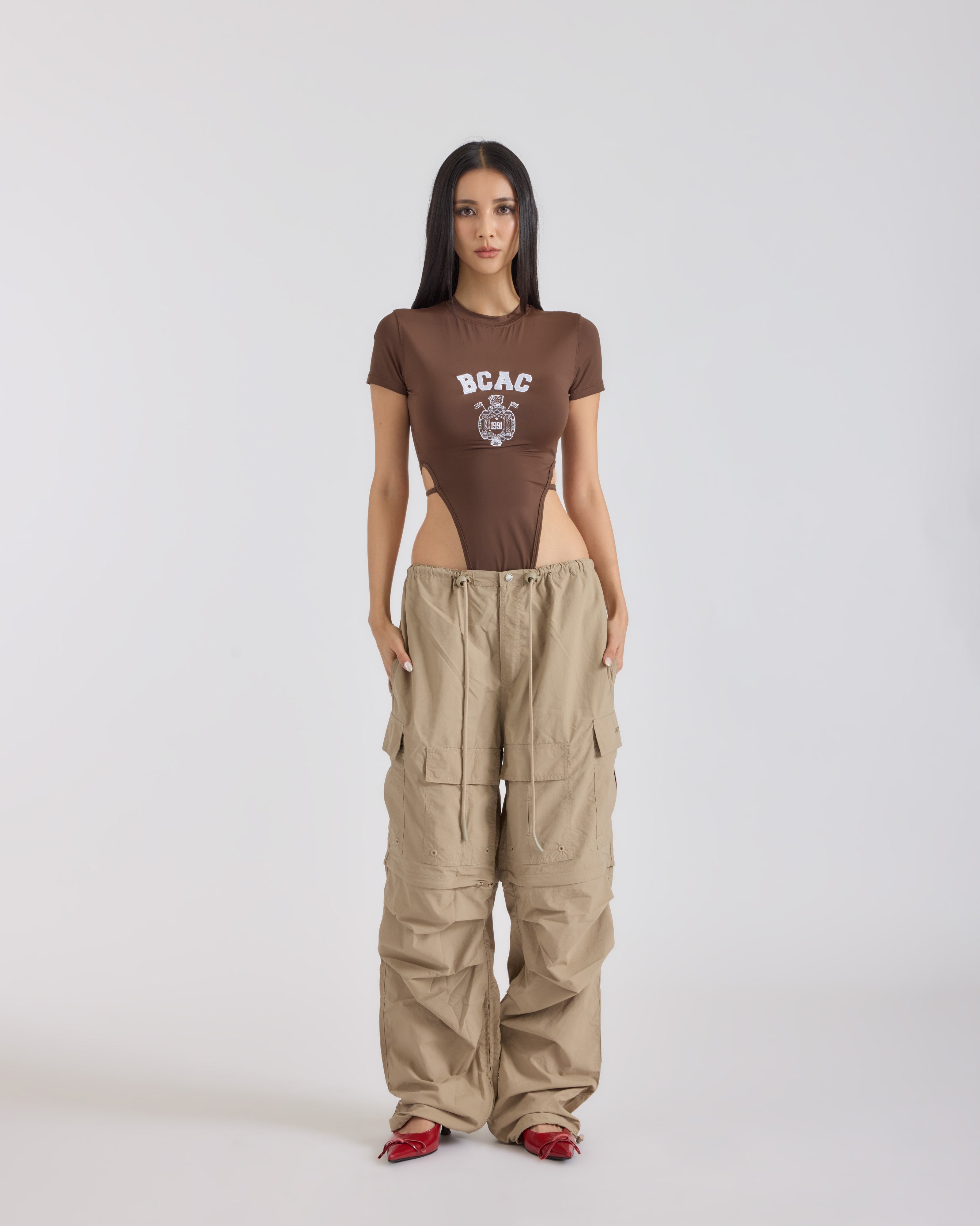 Badblood Hong Kong Limited Edition BCAC Emblem High Cut Bodysuit Brown