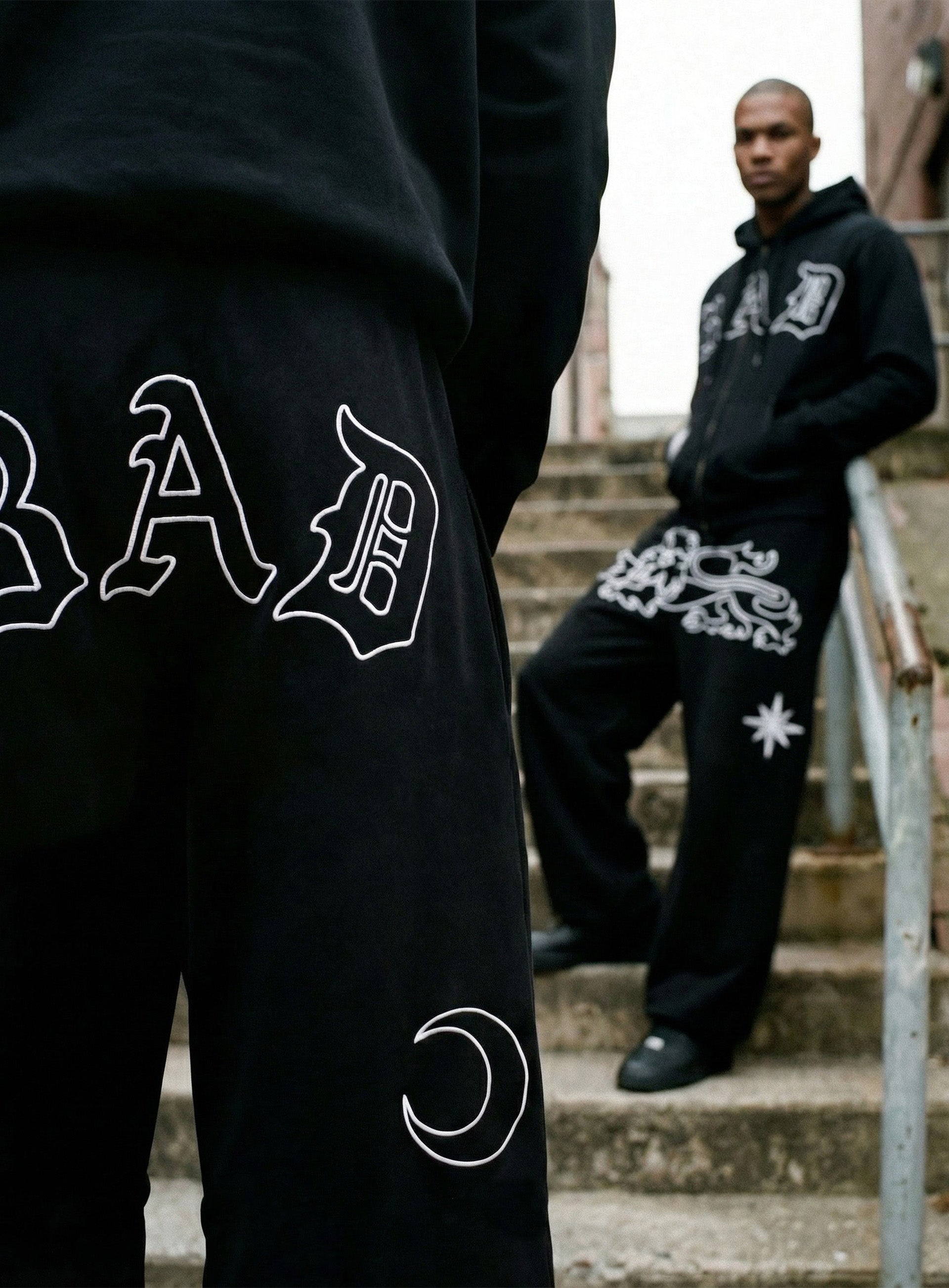 Badblood Titan Stroke Baggy Joggers - Black