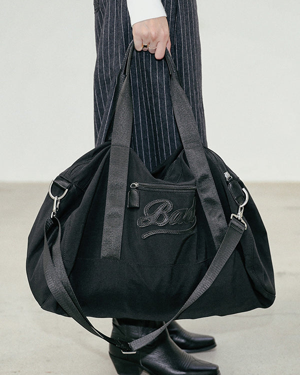 Badblood Bad Logo Nylon Duffel Bag - Black