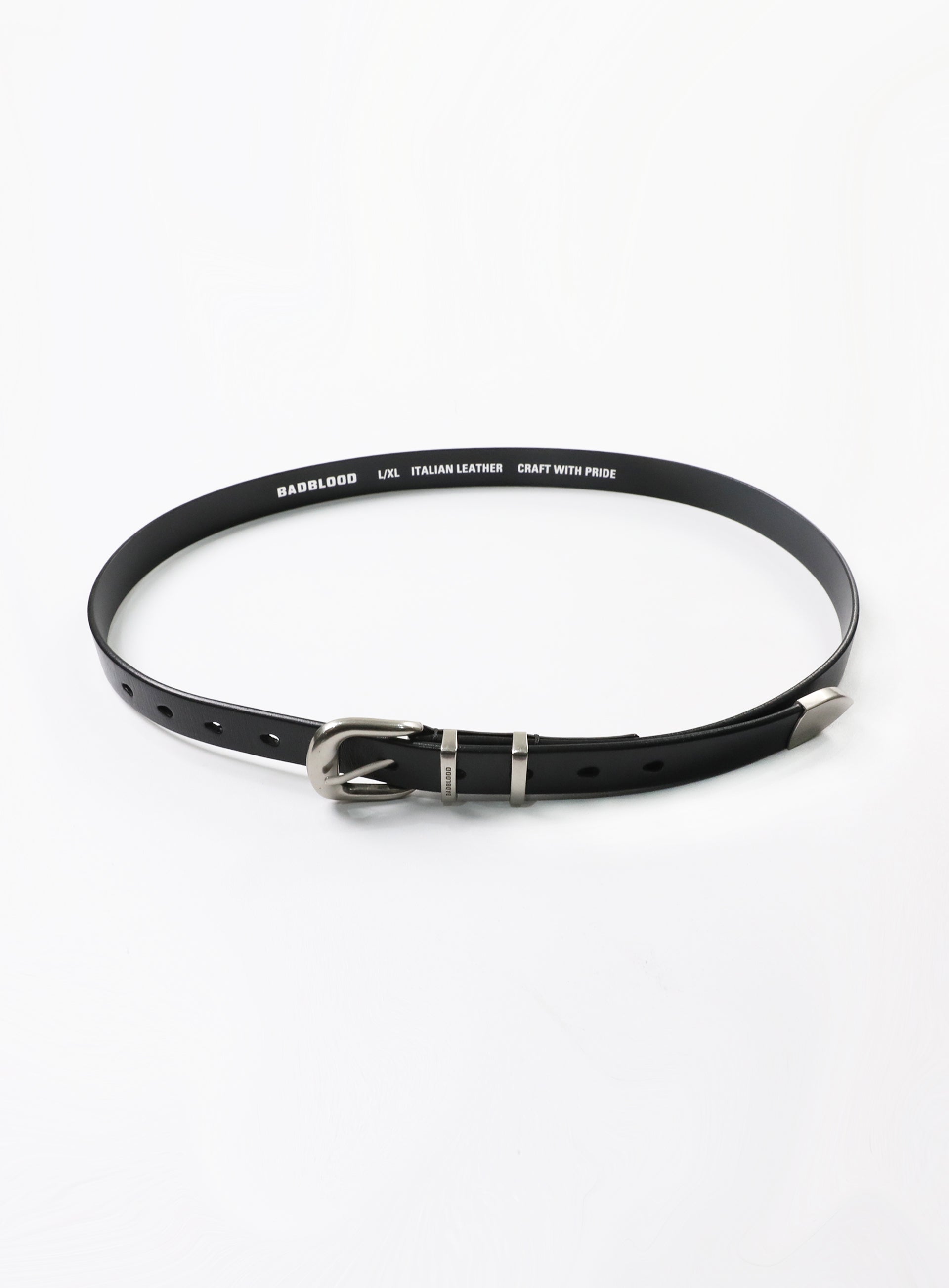 Badblood Calfskin buckle belt - Black