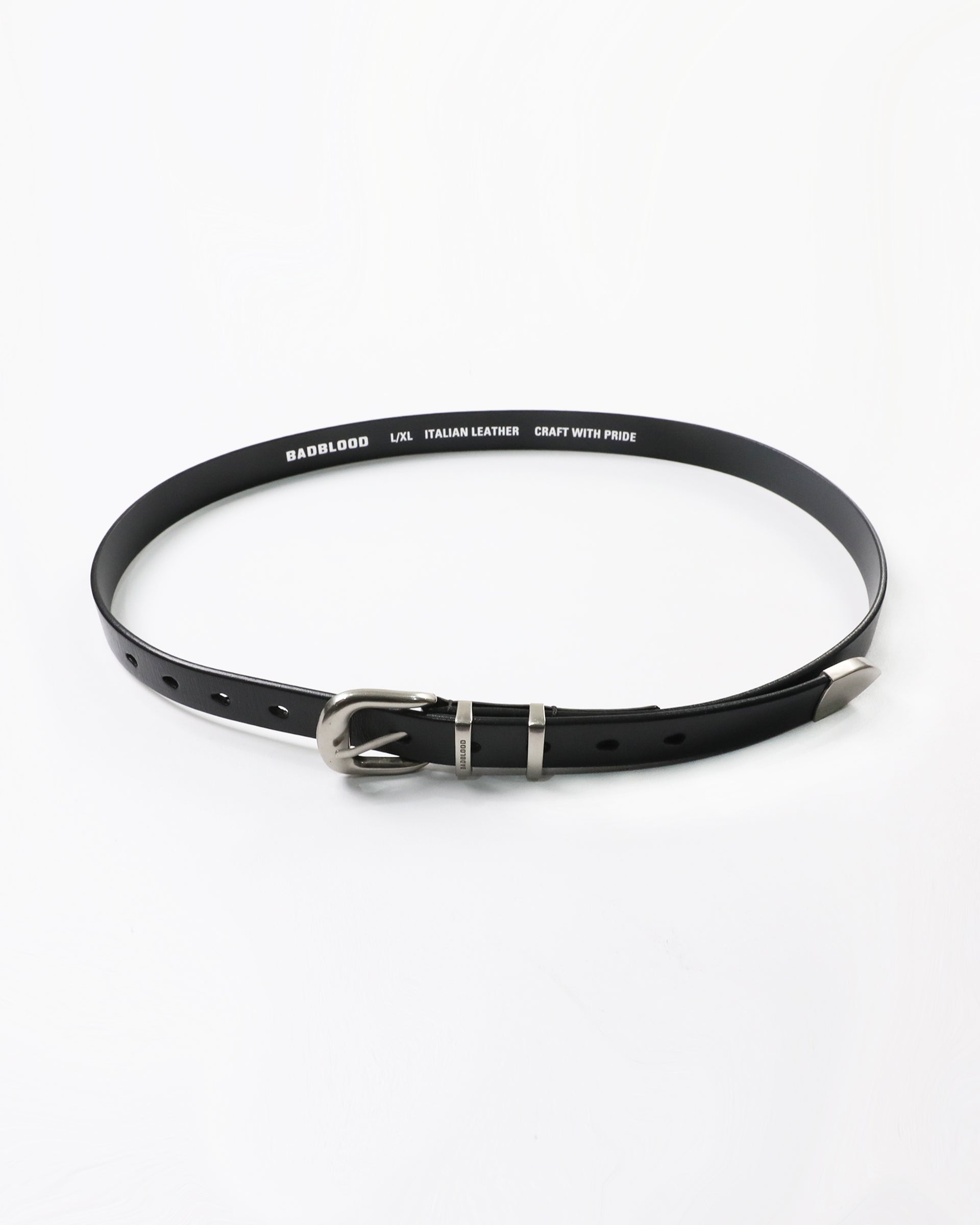 Badblood Calfskin buckle belt - Black
