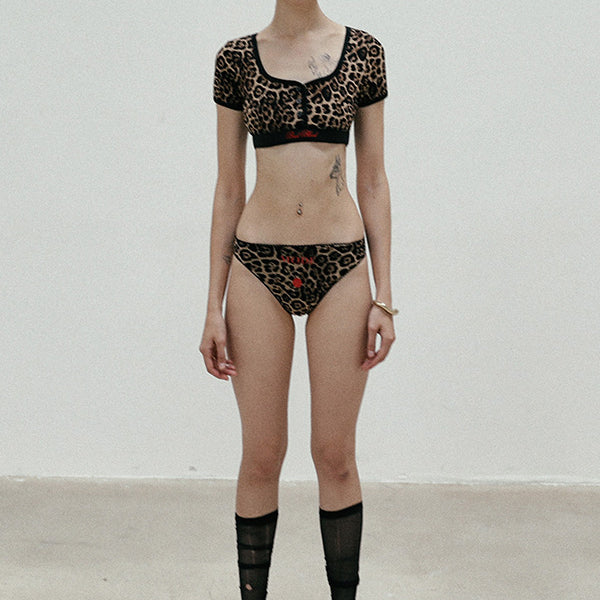 Badblood Leopard 1/2 T Bra - Brown