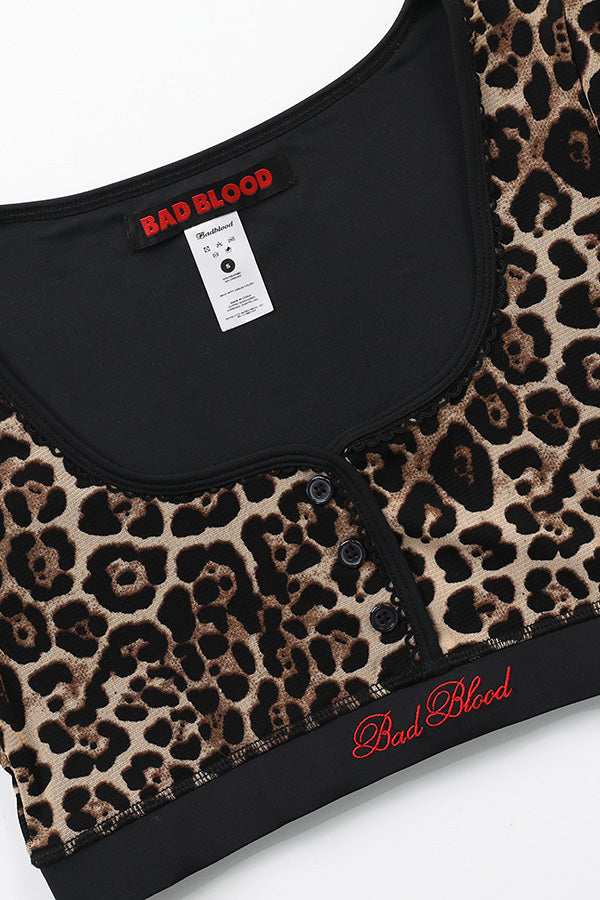 Badblood Leopard 1/2 T Bra - Brown