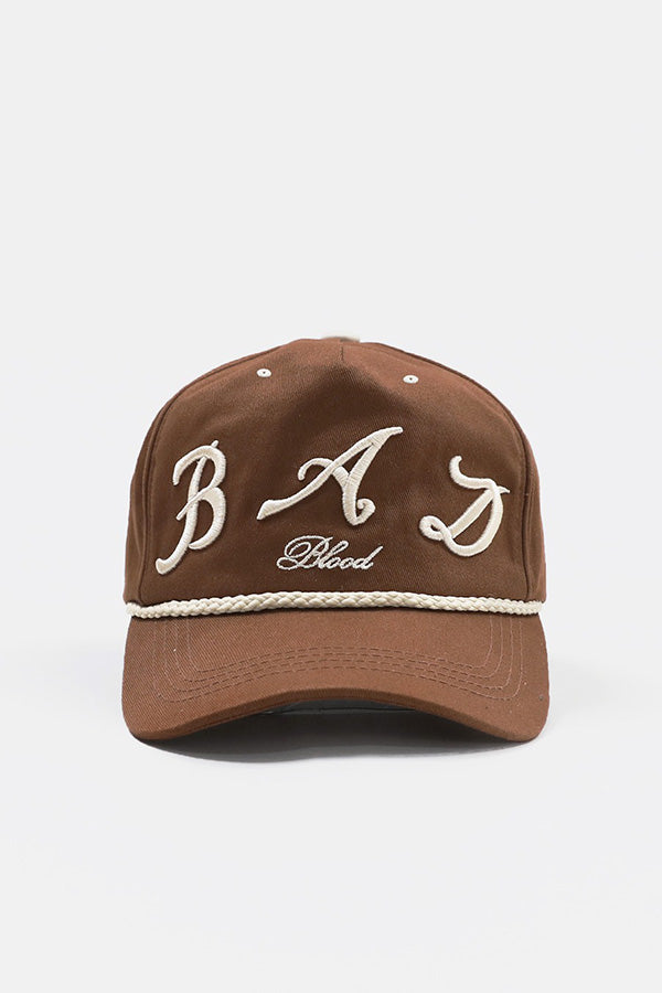 Badblood Bad Logo Rope Ball Cap Brown