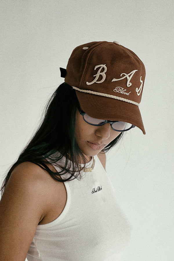 Badblood Bad Logo Rope Ball Cap Brown