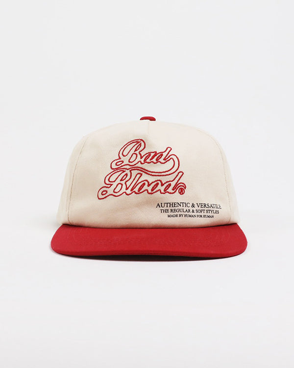 Badblood Bad Cursive Logo Ball Cap Red