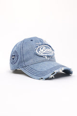 Badblood Oval Logo Denim Ball Cap - Blue