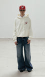 Badblood Classic Logo Hooded Zip-Up - Cream White