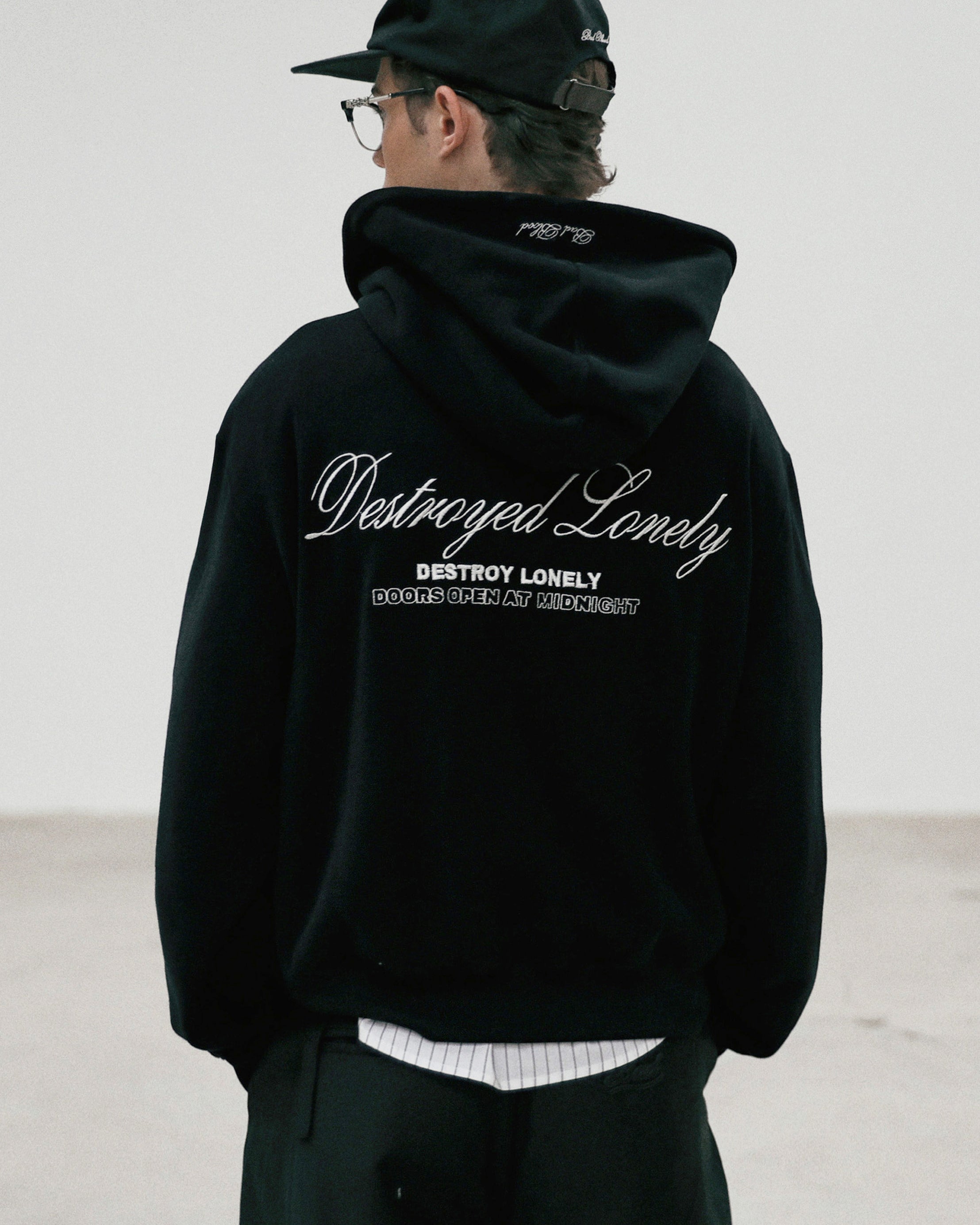 Badblood Classic Logo Hooded Zip-Up - Black