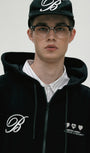 Badblood Classic Logo Hooded Zip-Up - Black