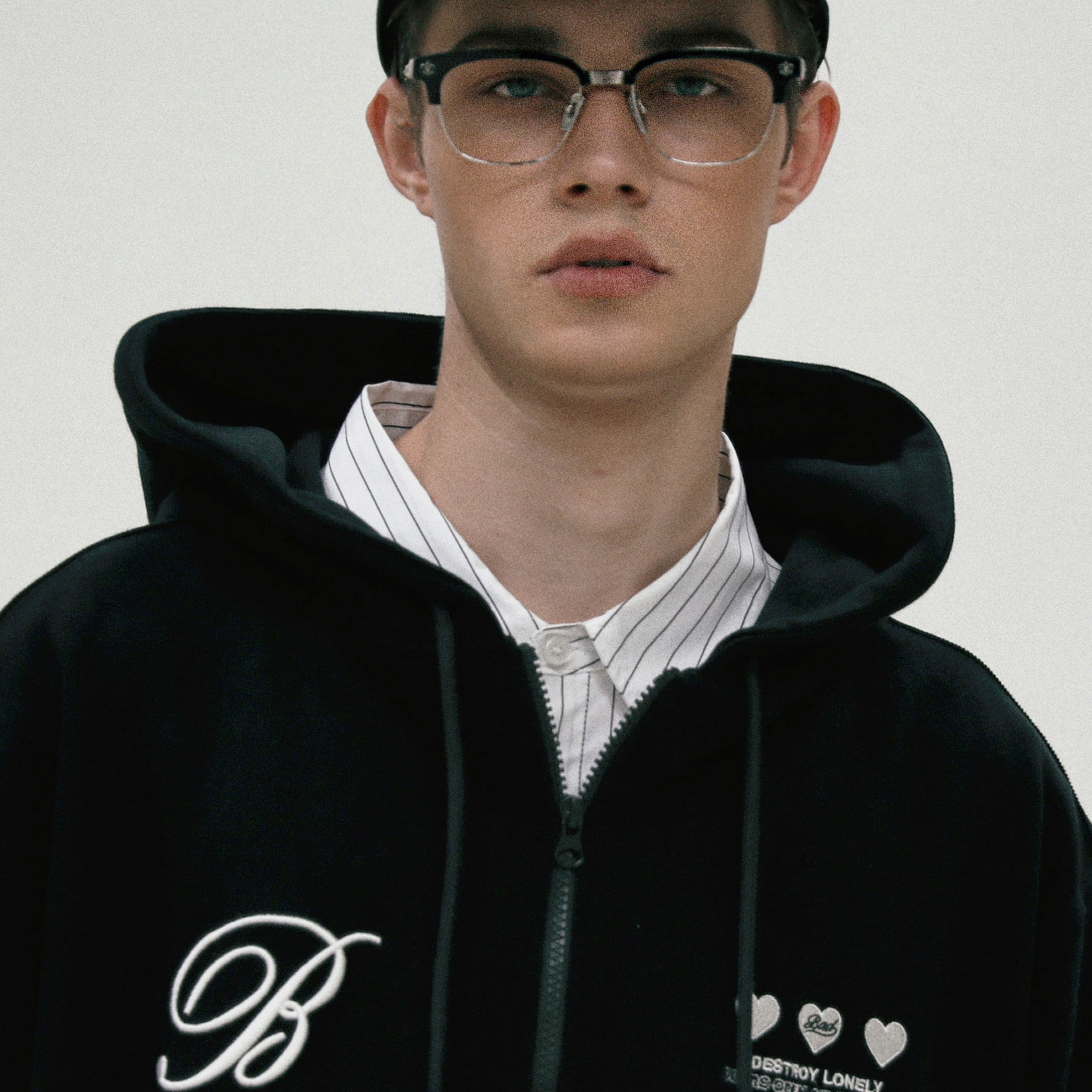 Badblood Classic Logo Hooded Zip-Up - Black