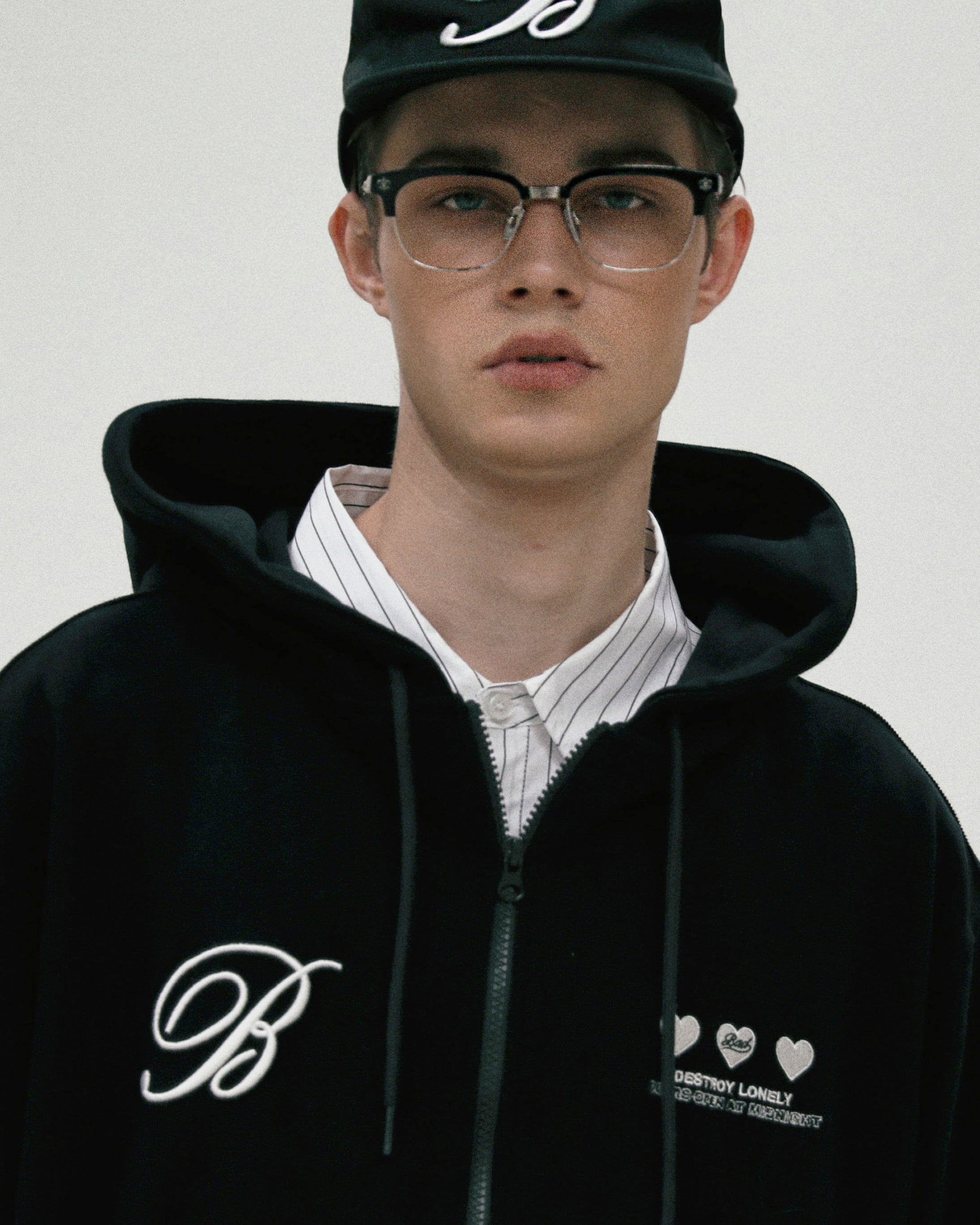 Badblood Classic Logo Hooded Zip-Up - Black