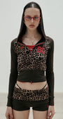 Badblood Jersey hooded zip-up - leopard