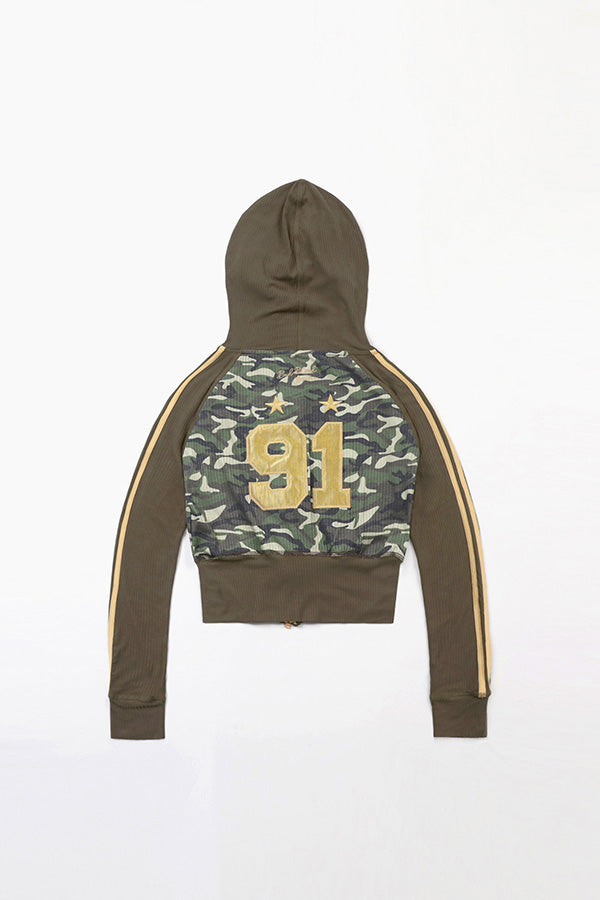 Badblood Jersey hooded zip-up - camo