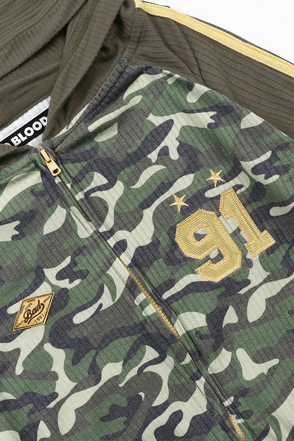 Badblood Jersey hooded zip-up - camo