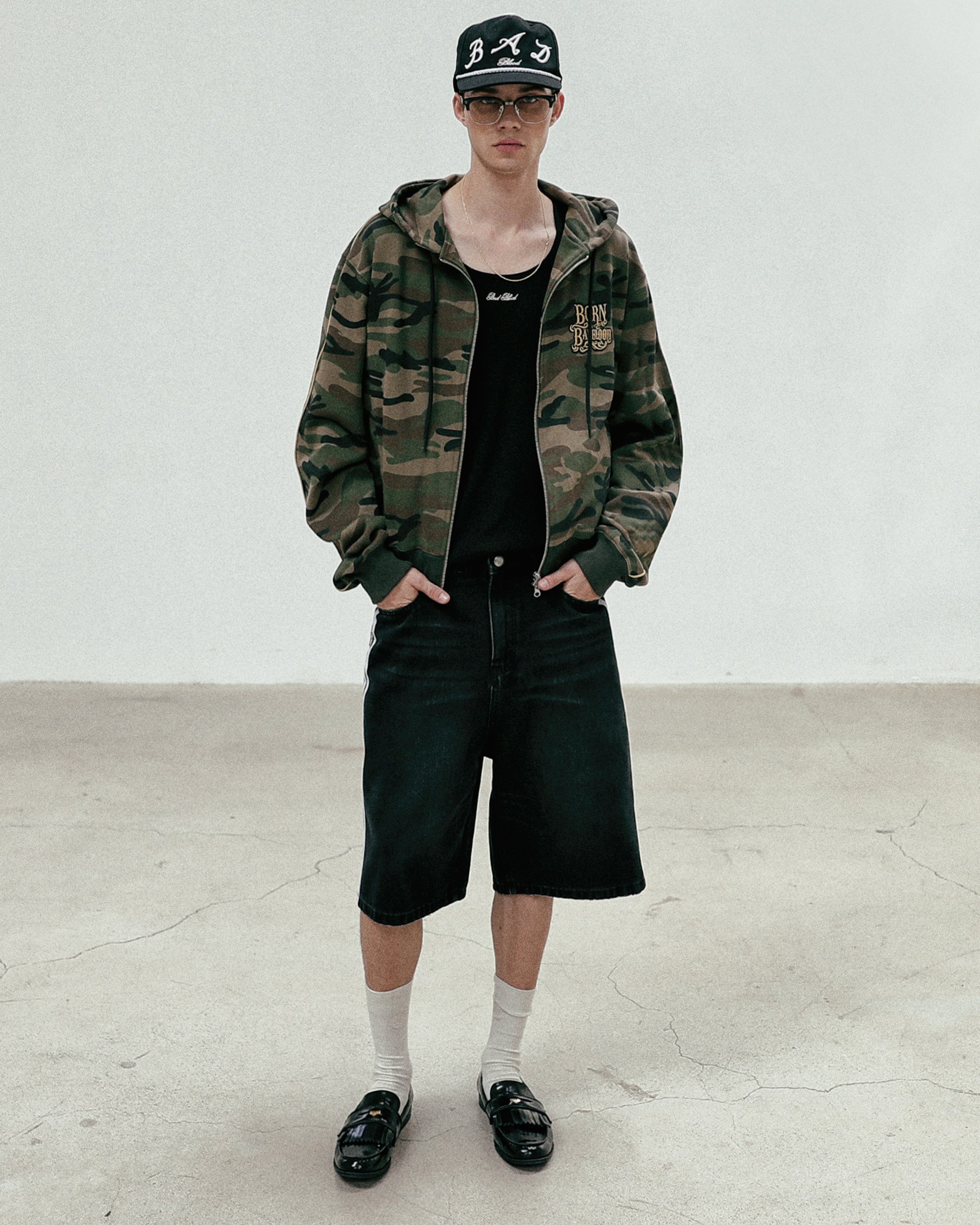 Badblood Camo Hood Zip-Up - Military