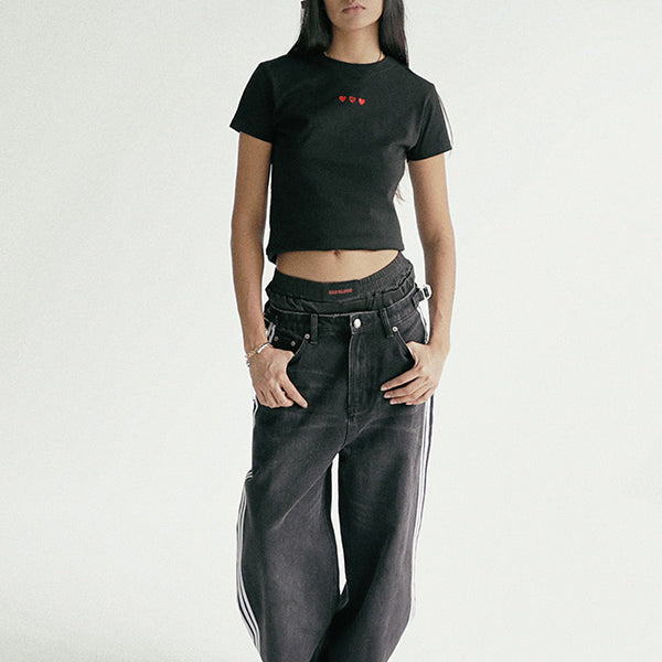 Badblood Billy Track Jeans Baggy Fit Black