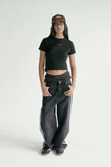 Badblood Billy Track Jeans Baggy Fit Black