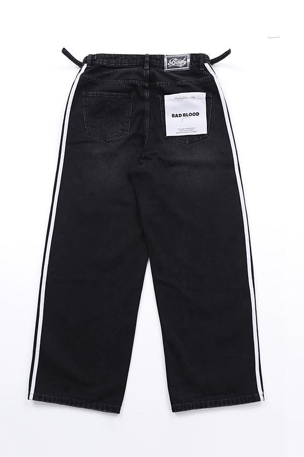 Badblood Billy Track Jeans Baggy Fit Black