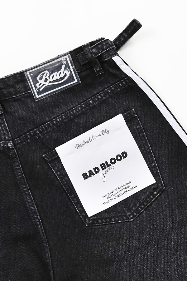 Badblood Billy Track Jeans Baggy Fit Black