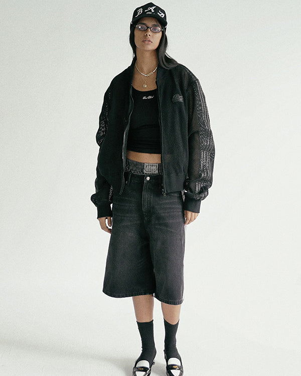 Badblood Billy Track Bermuda Jeans Baggy Fit Black