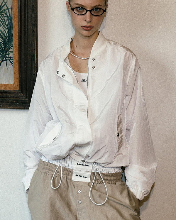 Badblood Clear Nylon MA-1 Jacket - White