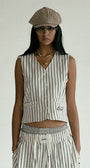 Badblood  AJ Vest - White/Stripe