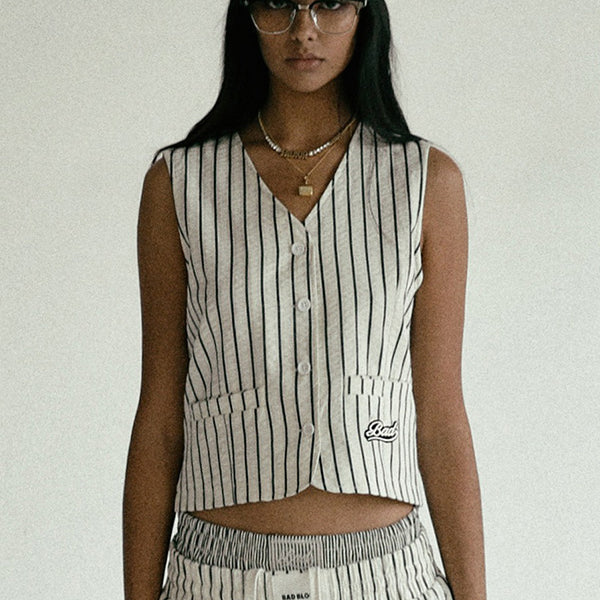 Badblood  AJ Vest - White/Stripe